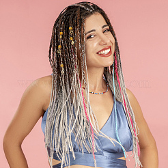 33個 11スタイル 合金ヘアブレイドペンダント  ヘアクリップ ドレッドヘア 三つ編み チャーム アクセサリー 女性と女の子用  トンボ＆クロス＆ハート  混合模様  20.5~37mm  穴：8mm  ペンダント：12~29x7~17x1.5~2mm  3個/スタイル&nbsp;OHAR-CP0001-14