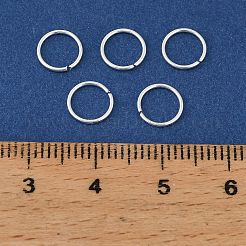 真鍮製オープンタイプ丸カン  ラウンド  鉛フリー＆カドミウムフリー＆ニッケルフリー  銀  7.5x1mm  内径：5.5mm  18ゲージ&nbsp;KK-H258-03E-S