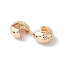 真鍮製つぶし玉カバーカシメ玉カバー  カドミウムフリー＆鉛フリー  ゴールドカラー  5.5x4.5x2.5mm  穴：2mm&nbsp;KK-P219-05B-G01