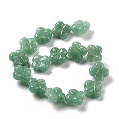 天然石グリーンアベンチュリンビーズ連売り  4  - 花びらの花  14x14x5.5mm  穴：1.2mm  約15個/連  7.87''（20センチメートル）&nbsp;G-P520-A02-01