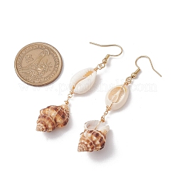 304 Stainless Steel Shell Shape Dangle Earrings&nbsp;EJEW-JE06265-03
