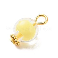 透明なアクリルパーツ  二層ビーズ  鉄のパーツと  丸い模様  14x8mm  穴：2.6mm&nbsp;PALLOY-JF01834-08