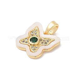 Brass Micro Pave Cubic Zirconia Pendants&nbsp;KK-Q030-01A-G