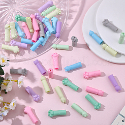 シリコン鉛筆キャップ44種類11個  猫と足跡  ミックスカラー  39x10.5~17mm  穴：2.5~17mm  4個/スタイル&nbsp;AJEW-SC0031-50