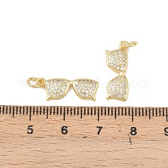 Brass Micro Pave Cubic Zirconia Pendants&nbsp;KK-P339-17G