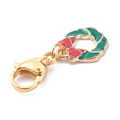 Christmas Theme Alloy Enamel Pendants&nbsp;HJEW-JM00427-05