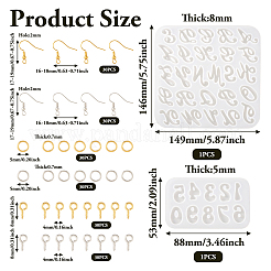 2Pcs 2 Style Letter & Number Silicone Pendant Molds&nbsp;DIY-TA0005-69