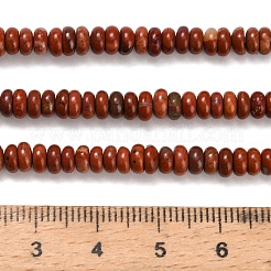 天然石レッドジャスパービーズ連売り  ロンデル  グレードAB  4x2mm  穴：0.9mm  約160~162個/連  14.96~15.16インチ（38~38.5cm）&nbsp;G-Z110-B12-2x4mm