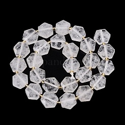 天然石クオーツクリスタルビーズ連売り  ロッククリスタルのファセット六角形  シードビーズで  11.5~12.5x13~14x4~5.5mm  穴：1~1.2mm  約26~28個/連  14.37~15.75インチ（36.5~40cm）&nbsp;G-N368-01A-18