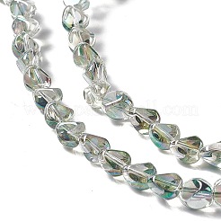 電気メッキガラスビーズセット  フル虹メッキ  ナゲット  ミディアムアクアマリン  7x6.5x6mm  穴：0.9mm  約90個/連  24.41インチ（62cm）&nbsp;EGLA-L038-FR02