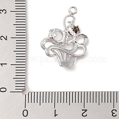 Brass Inlay Clear Glass Pendants&nbsp;KK-S388-30P