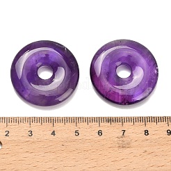 天然石アメジストペンダント  ドーナツ/円盤チャーム  グレードA  30x6mm  穴：6.5mm&nbsp;G-Z110-L01-30x6mm