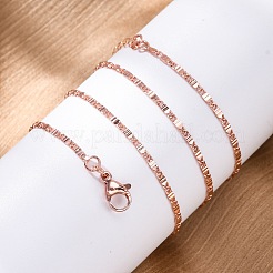 女性用真鍮楕円リンクチェーンネックレス  304ステンレススチール製カニカン付き  ラックめっき  鉛フリー＆カドミウムフリー  長持ちメッキ  ローズゴールド  17.72インチ（45cm）&nbsp;NJEW-D302-10RG