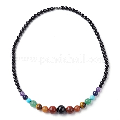 Natural Mixed Gemstone Graduated Beaded Necklace&nbsp;NJEW-JN04483