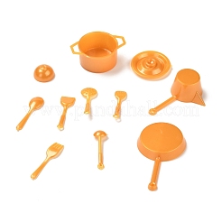 10個のDIYプラスチック製ミニチュア台所用品セット  子供用キッチン食器玩具  ゴールデンロッド  14~55x7~37x3~17mm  穴：1~2mm  10個/セット&nbsp;AJEW-K030-02B