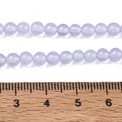 染め加工天然石ホワイトジェイドビーズ連売り  スムーズなラウンド  ライラック  4~5mm  穴：1mm  約88~90個/連  14.96''（38センチメートル）&nbsp;GG-CBA9281-B01-4mm