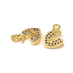 Brass Micro Pave Cubic Zirconia Pendants&nbsp;KK-B079-07G