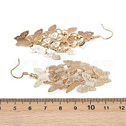 430ステンレススチール製バタフライダングルイヤリング  鉄のピアスフック  ライトゴールド  71mm&nbsp;EJEW-A137-05KCG