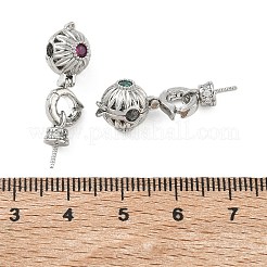 Brass Micro Pave Cubic Zirconia Peg Bails&nbsp;KK-C172-16P