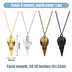 4個4色合金ペンダントネックレスセット  ペスト医師  ミックスカラー  20.16インチ（51.2cm）  1pc /カラー&nbsp;NJEW-FI0001-53
