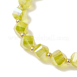 2Pcs Electroplate Transparent Glass Beaded Stretch Bracelets for Men Women&nbsp;BJEW-JB12237