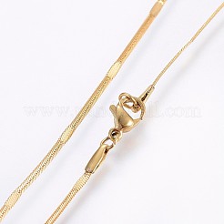 304 Stainless Steel Flat Snake Chain Necklaces&nbsp;NJEW-O102-27G