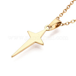 304 Stainless Steel Pendant Necklaces&nbsp;NJEW-T018-48G