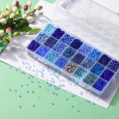 600G 24 Colors Glass Seed Beads&nbsp;SEED-JP0008-05-4mm