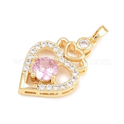 Valentine's Day Brass Micro Pave Cubic Zirconia Pendants&nbsp;KK-T086-01F