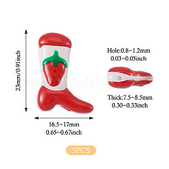 5Pcs Boot Baking Paint Glass Enamel  Beads&nbsp;LAMP-TADJ0001-08J