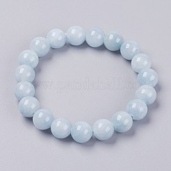 Natural Yellow Jade Beaded Stretch Bracelet&nbsp;BJEW-P209-M-6mm