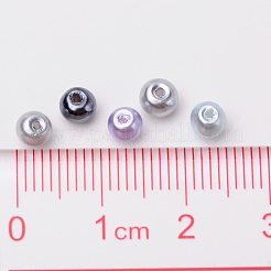 シルバーグレーミックスパールカラーのガラスパールビーズ  ミックスカラー  6mm  穴：1mm  約200個/箱&nbsp;HY-PH0006-6mm-13
