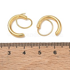 304ステンレススチールラインストーンスタッドピアス  ハーフフープピアス  18KGP本金メッキ  16x2.5mm&nbsp;SA-CBACF51-10G