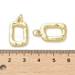 ラックメッキ真鍮チャーム  カドミウムフリー＆鉛フリー  長方形  18KGP本金メッキ  21x13x2.5mm  穴：3.4mm&nbsp;KK-M276-01G