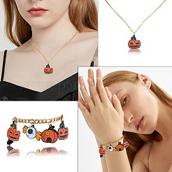 28スタイルのハロウィン合金エナメルペンダント7個。  おばけパンプキン&パンプキンハウス&アイウィズキャンディー  ガンメタ色  26x22mm  4個/スタイル&nbsp;JX182B