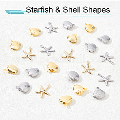 40Pcs 4 Style 304 Stainless Steel Pendants&nbsp;STAS-PH0003-83
