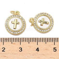 Brass Micro Pave Cubic Zirconia Pendants&nbsp;X-KK-A282-01G-03