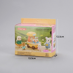 プラスチックトラックのミニチュア装飾品  マイクロランドスケープドールハウスアクセサリー  アイスクリームカート  カラフル  パッケージサイズ：135x70x125mm&nbsp;PW-WG6789A-01
