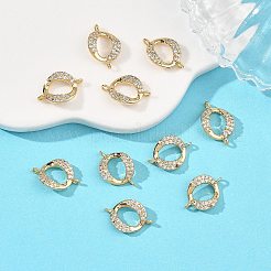 SHEGRACE Brass Micro Pave Clear Cubic Zirconia Connector Charms&nbsp;XGRQ3P792-601G