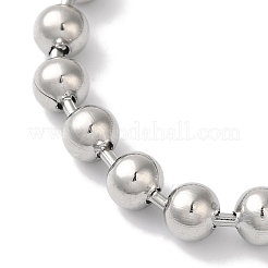 Non-Tarnish 304 Stainless Steel Beads Ball Chain Bracelets for Women&nbsp;BJEW-B092-02A-P