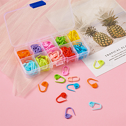 プラスチック編み物  かぎ針編みロッキングステッチマーカーホルダー  ミックスカラー  22x11x3mm  約120個/箱&nbsp;KY-TA0001-07