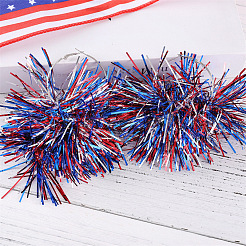 Independence Day Plastic Shiner & Alloy Hoop Earrings&nbsp;WG81119-02