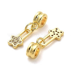 Rack Plating Brass Micro Pave Cubic Zirconia Charms&nbsp;KK-S398-06B