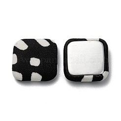 綿布カボション  アルミニウム  正方形  ブラック＆ホワイト  ミックスカラー  18x18x5mm&nbsp;LS-FIND-F011-01A
