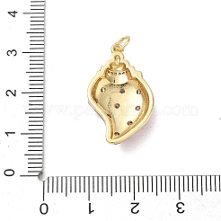 Brass Micro Pave Clear Cubic Zirconia Pendants&nbsp;CU-CBAFF5B-04G-03