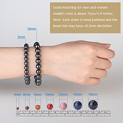 Non-magnetic Synthetic Hematite Round Beads Stretch Bracelets&nbsp;BJEW-PH0001-8mm-22