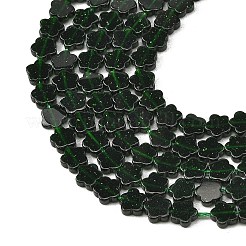 合成グリーンゴールドストーン金砂石ビーズ連売り  梅の花  6x6x2mm  穴：0.5mm  約65個/連  15.35''（39センチメートル）&nbsp;G-B138-C25-01