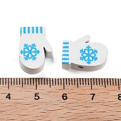 Christmas Theme Printed Wood Beads&nbsp;WOOD-M015-05B