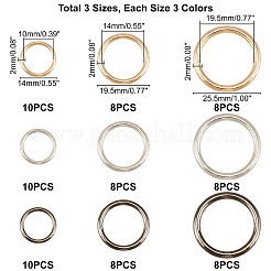 78 個の亜鉛合金リンクリング  丸いリング  ミックスカラー  14~25.5x2~2.5mm  内径：10~19.5mm&nbsp;FIND-PH0001-27