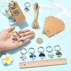 Natural & Synthetic Mixed Stone Keychains&nbsp;KEYC-FS0001-14